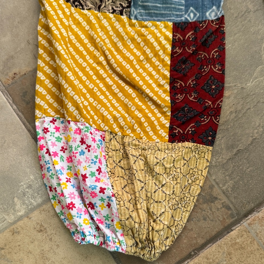 Patchwork Wide-Leg Women's Pants - Multicolor - Picture 4 of 5
